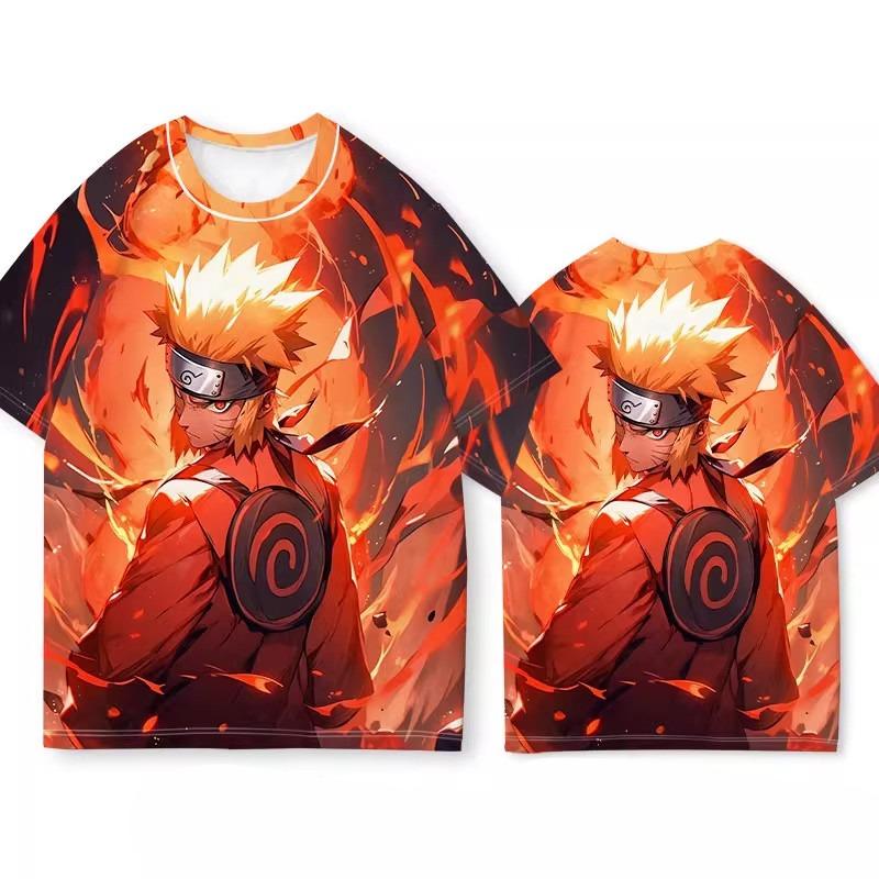 Летняя футболка с коротким рукавом Naruto для мальчиков, с полурукавом, Помощь Наруто Какаши, Детская одежда