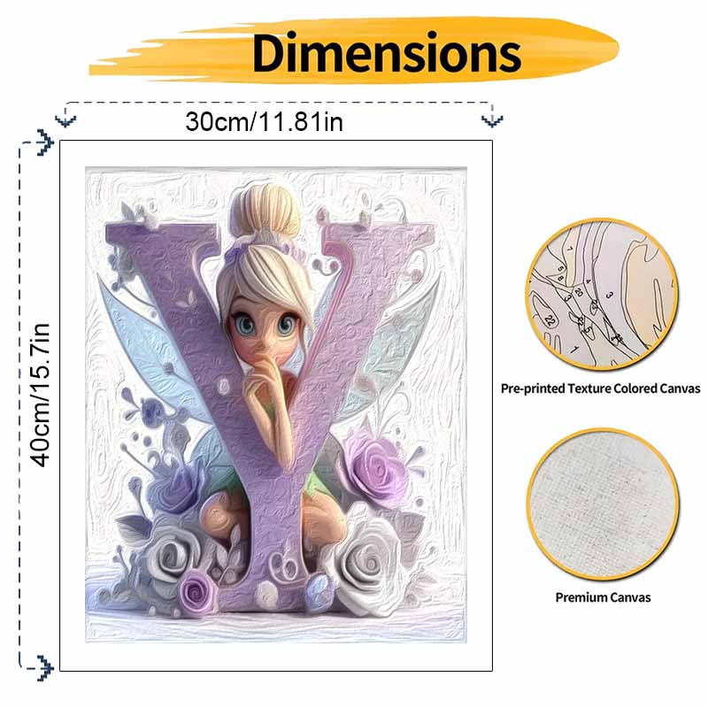 Disney Набор для рисования масляными красками Тинкербелл Точки Декор для стены дома Блеск Глиттер Цветы