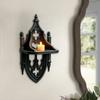 Gothic Home Decor Wall Shelf, Vintage Floating Shelf for Bedroom And Living Room, Matte Black Decorative Wall-Mounted Display Rack with Exquisite