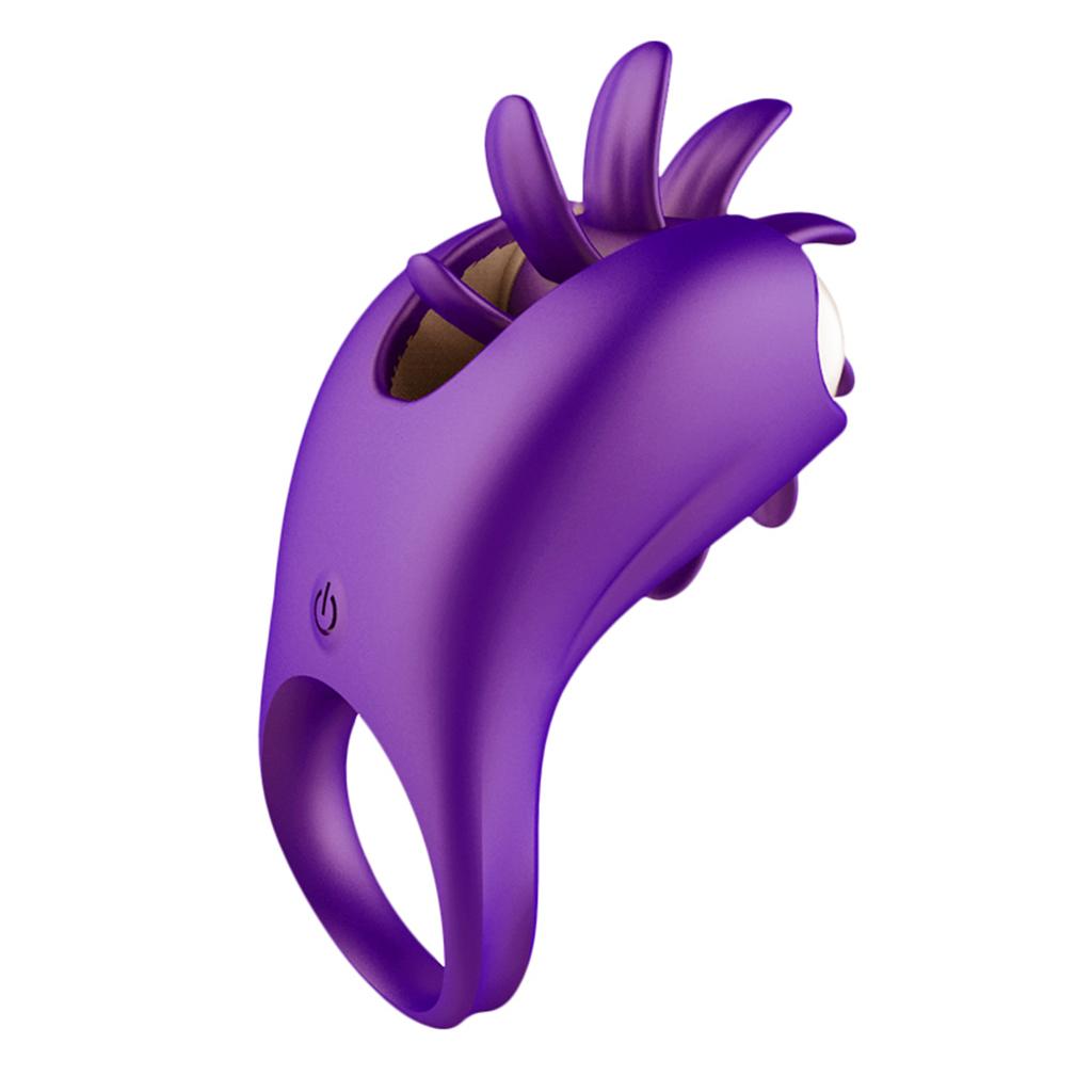 Wtoyu Vibrating Penis Ring Tongue Licking Vibrator for Couple Clitoris Stimulator Cock Ring Adult