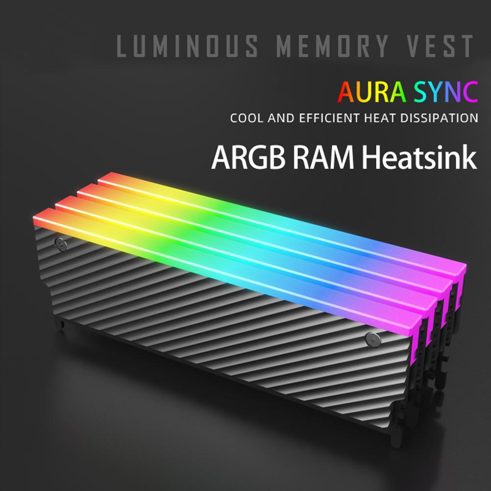 Охладитель оперативной памяти DDR ARGB 5V 3-pin с термосиликоновой прокладкой для эффективного охлаждения настольных ПК DDR2 DDR3 DDR4 DDR5