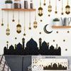 2024 Ramadan Kareem Wall Stickers Moon Star Lantern Wall Decal Eid Mubarak Decorations for Home Muslim Islamic Window Sticker