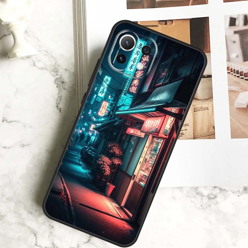 Японский ночной город Эстетичный чехол для POCO M6 Pro F3 F5 M5s X3 X5 X6 Pro Xiaomi 14 13 Ultra 11T 12T 13T Pro 12 Lite