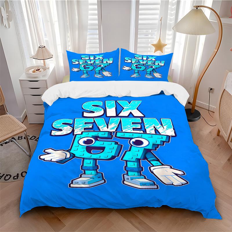 Six Seven Pixel Fun Print 3Pcs Bedding Setduvet Cover With 2 Bedropillowcase Home Birthday Gift