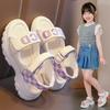 Girls Sandals Gladiator Cartoon Sweet Soft Children Beach Shoes Kids Summer Floral Sandals Princess Shoes Fashion Cute
