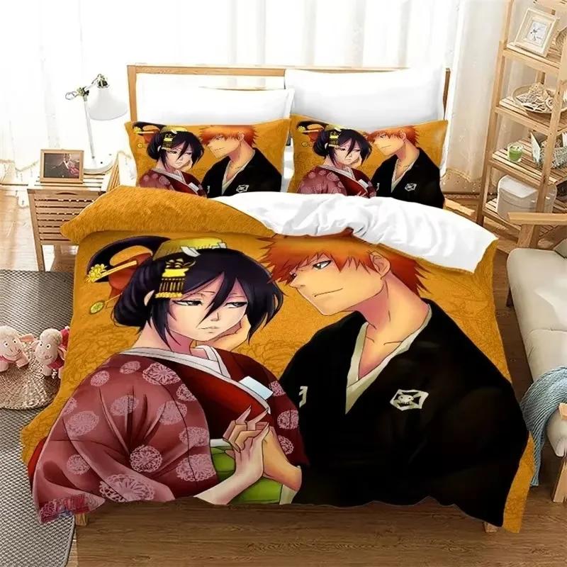 Аниме Bleach Kurosaki Ichigo Комплект постельного белья для мальчиков и девочек Twin Queen Size Пододеяльник Наволочка Кровать Дети Взрослый Домашний Текстиль Текстиль