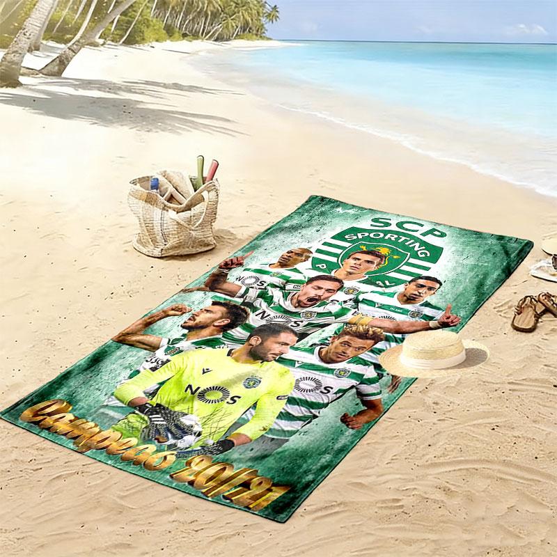 Sporting CP Print Beach Towel, Large Soft Quick Dry Towel for Beach Camping Swimming