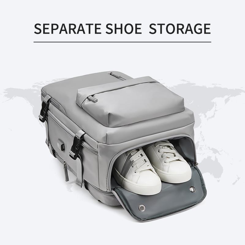 Женский дорожный рюкзак, 16-дюймовый расширенный рюкзак для ноутбука с зарядкой через USB, 39 л для девочек, с сумкой для обуви, водонепроницаемый походный рюкзак