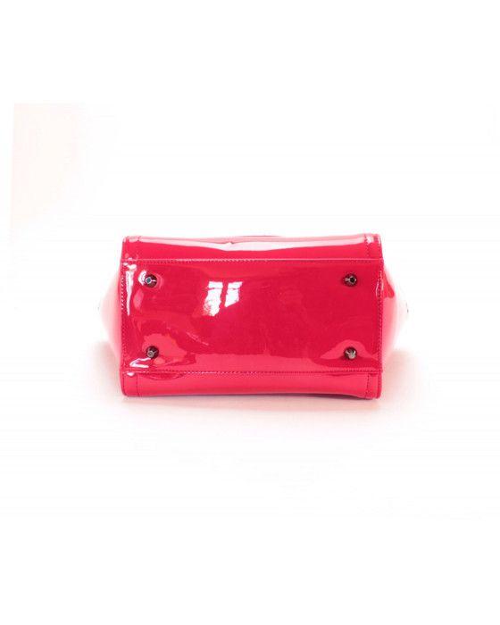 Sac à main - Christian Lacroix - Jonc Stud - Rouge - Synthétique verni - 30x44x13 cm