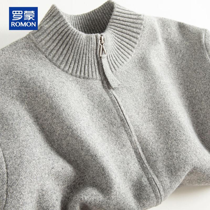 ROMON Men's Thickened Knit Stand-Collar Cardigan