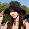 Outdoor hiking bucket hat for women, suitable for summer, can be tied into a ponytail, versatile for outdoor cycling, UV protection sun hat