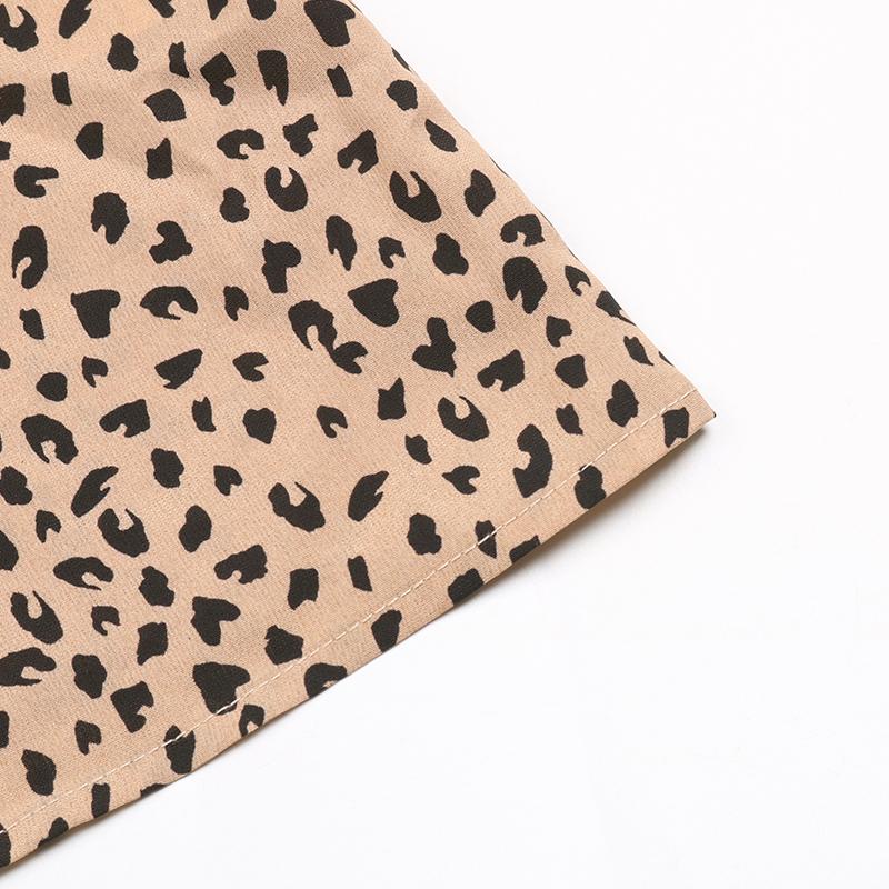 Women's Summer Design Sense Short Sleeve Leopard Pattern Shirt Blouses Loose Chic Tops