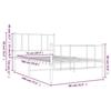 VidaXL Metal Bed Frame with Headboard-Footboard White 75x190 Cm 352537