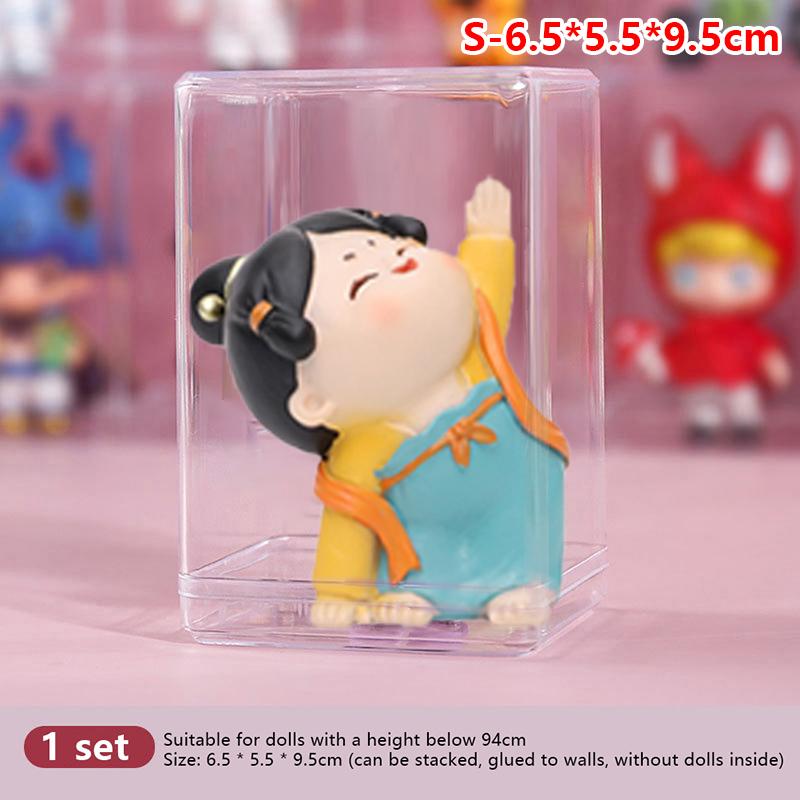 1Pc Figure Doll Transparent Showcase Display Box Organizer Displa Rack Small Model Storage Box Dust-Proof Box Protection Case