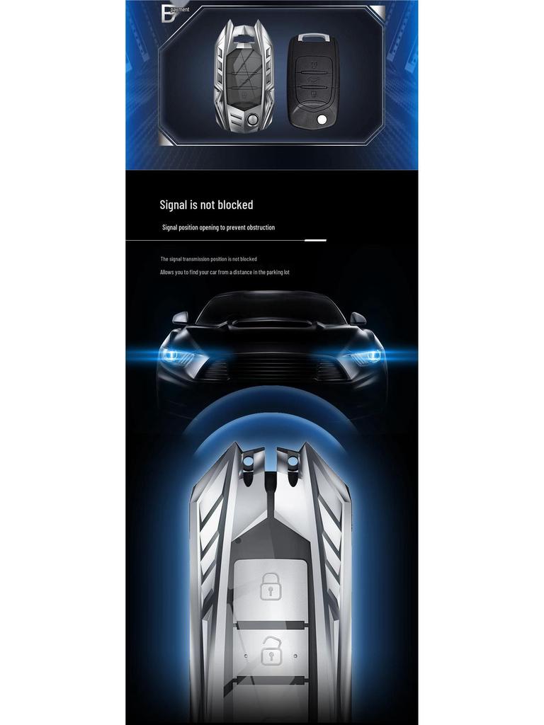 Защитный чехол для ключа автомобиля Wuling Hongguang MINIEV из сплава с полной защитой