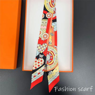 Korean Versatile Chain Tassel High Quality Mulberry Silk Twill Silk Ribbon Wrapping and Binding Bag Handle Ribbon Small Scarf