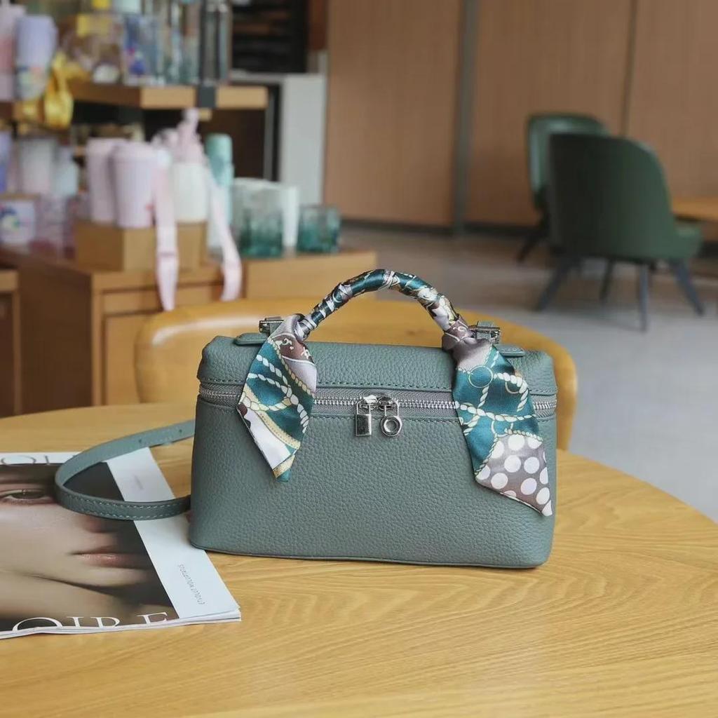 2023 Новая женская сумка-коробка из коровьей кожи: Стильная ручная косметичка через плечо