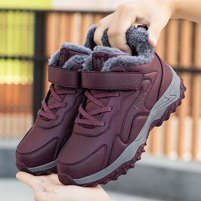 Зима и осень 2022. Хлопковая обувь. Высокие туфли для пожилых людей. Женская обувь. Обувь для мам. Кожаные прогулочные туфли для пожилых людей.