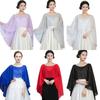Sunscreen Thin Wide Chiffon Shawl Solid Color Wedding Scarves Shawl Women Pullover Wraps  Summer