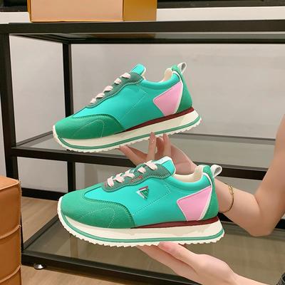 2024 Модные женские туфли на шнуровке из вулканизированной кожи, женская спортивная обувь для активного отдыха, разноцветная толстая подошва, повседневная спортивная обувь