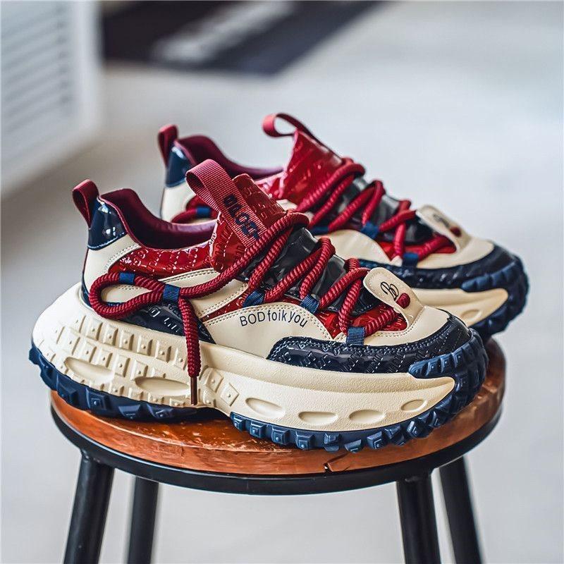 European Station Dad Shoes 2025 Spring Fashion Internet Celebrity Lacquer Lightweight Trendy Shoes Sports Heightening Casual Shoes