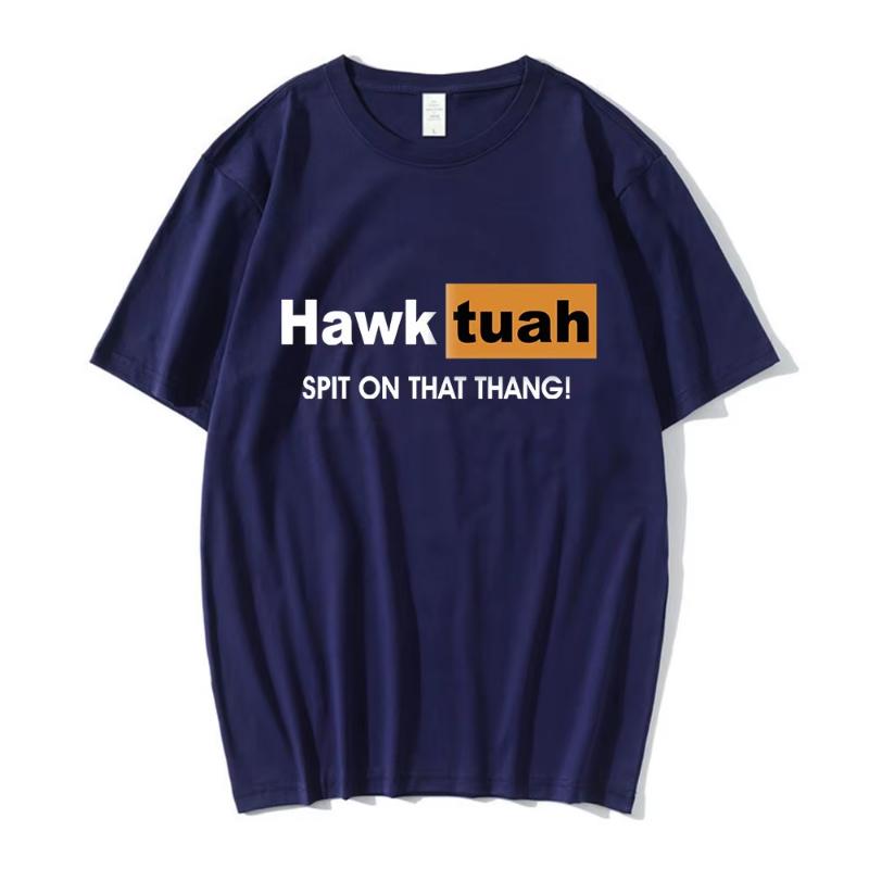 Футболка с принтом мема Hawk Tuah Spit on That Thing, смешная футболка, мужская и женская, повседневная, хлопковая, оверсайз, с коротким рукавом, стритвир