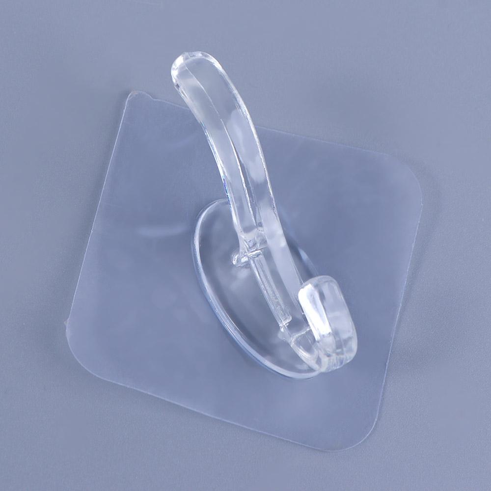 Row Transparent Autohesion for Bathroom,Kitchen Storage Rack Wall Hooks Key Holder Clothes Hanger