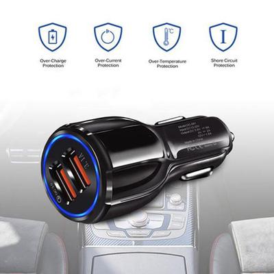 Автомобильный двойной USB-адаптер с поддержкой QC3.0 для планшета и умных устройств