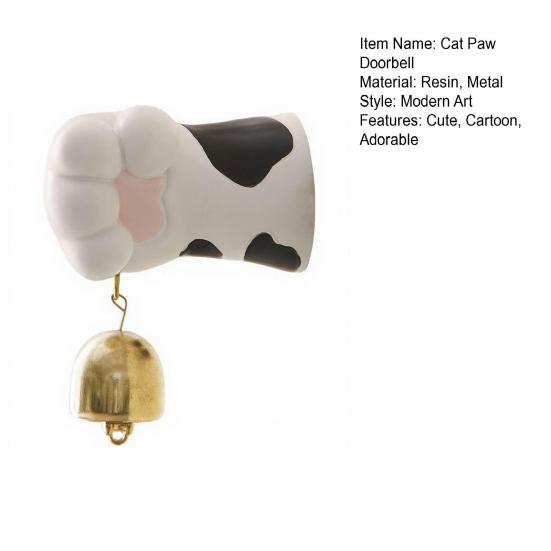 Милая Лапка Кошки Дверной Звонок Магнитная Смола Декоративная Лапка Кошки Звонок для Двери Настенный Колокольчик для Магазина Дома Кафе Ресторана