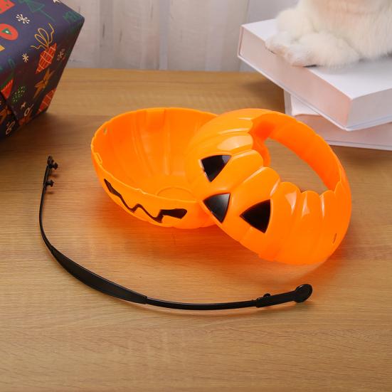Scary Halloween Candy Bucket Detachable Pumpkin Kettle Box for Trick or Treat Spacious Eye-catching Decoration