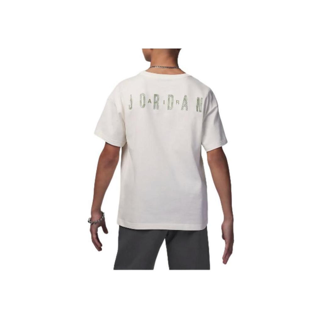 Jordan Футболка Harmony Logo Printed Round Neck Casual Short Sleeve Футболка для детей, цвет Sail-White HJ8055-133