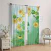 2pcs Sunflower Pattern Curtains, Rod Pocket Decorative Window Drapes Window Treatments For Bedroom Living Room Home Decoration