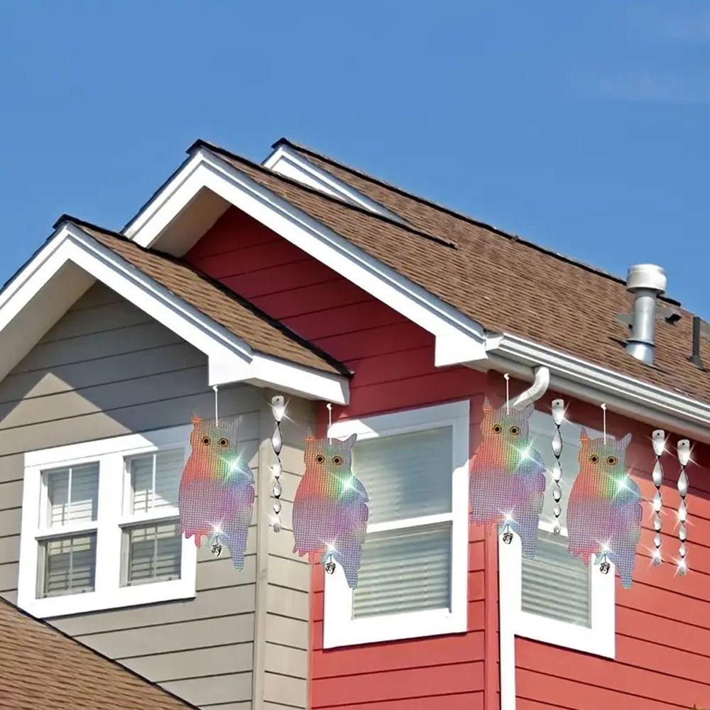 Двусторонний лазерный отпугиватель птиц Сова Пугало Водонепроницаемый отпугиватель птиц Украшение для сада