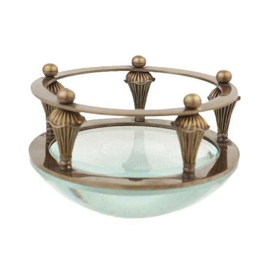 Латунное настольное увеличительное стекло с гравировкой, предмет ручной работы, морской подарок, настольный декор с чехлом, подарок на крещение, латунный декор