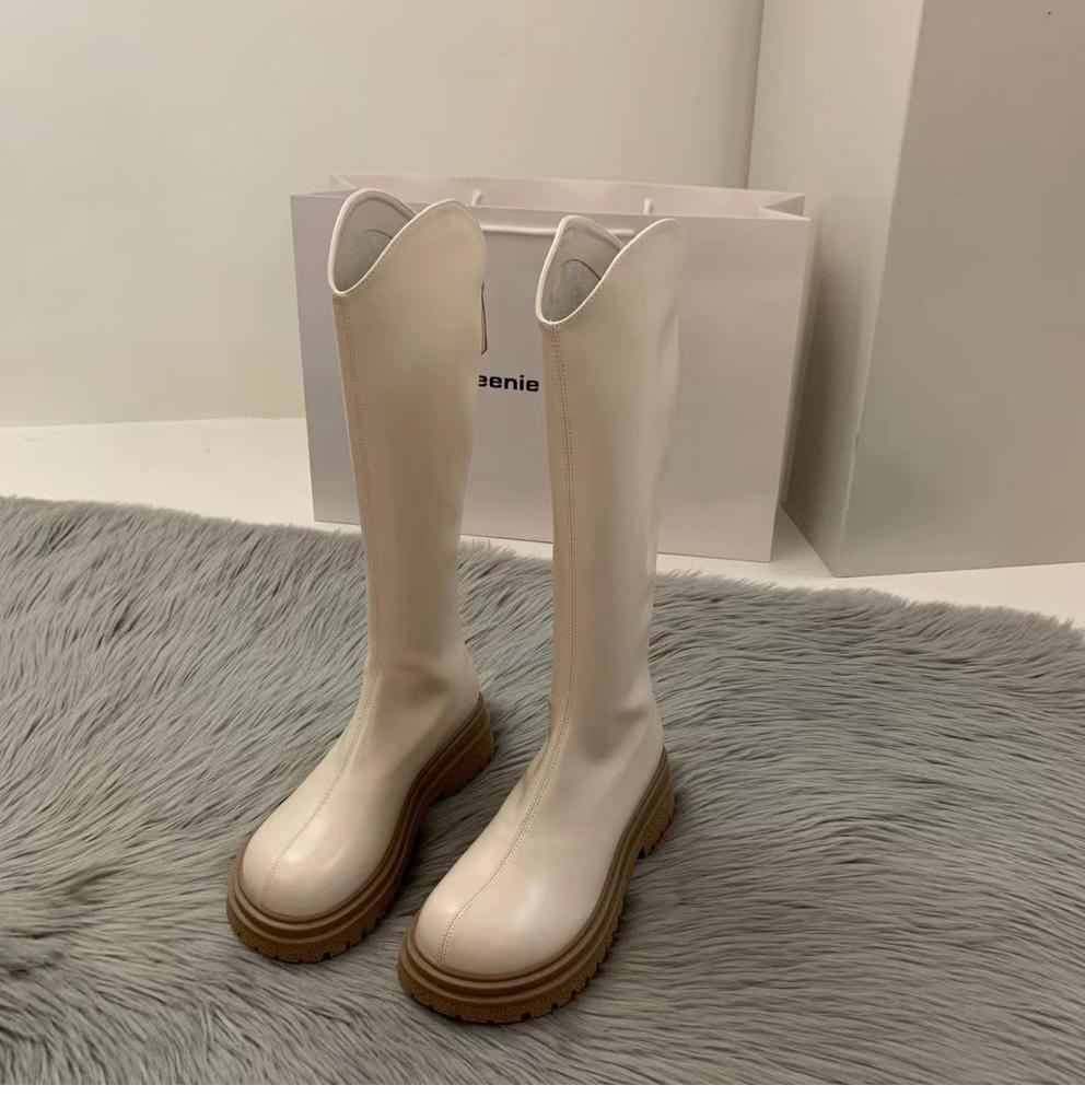 2024 Slim Woman High Boots Fashion Women Knee-High Boots High Heel Women's Shoes Winter Soft Leather Long Boots