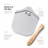Aluminum Pizza Peel Foldable Wooden Handle Pizza Shovel Non-stick Pizza Paddle for Home Oven Baking Bakeware Tool 1