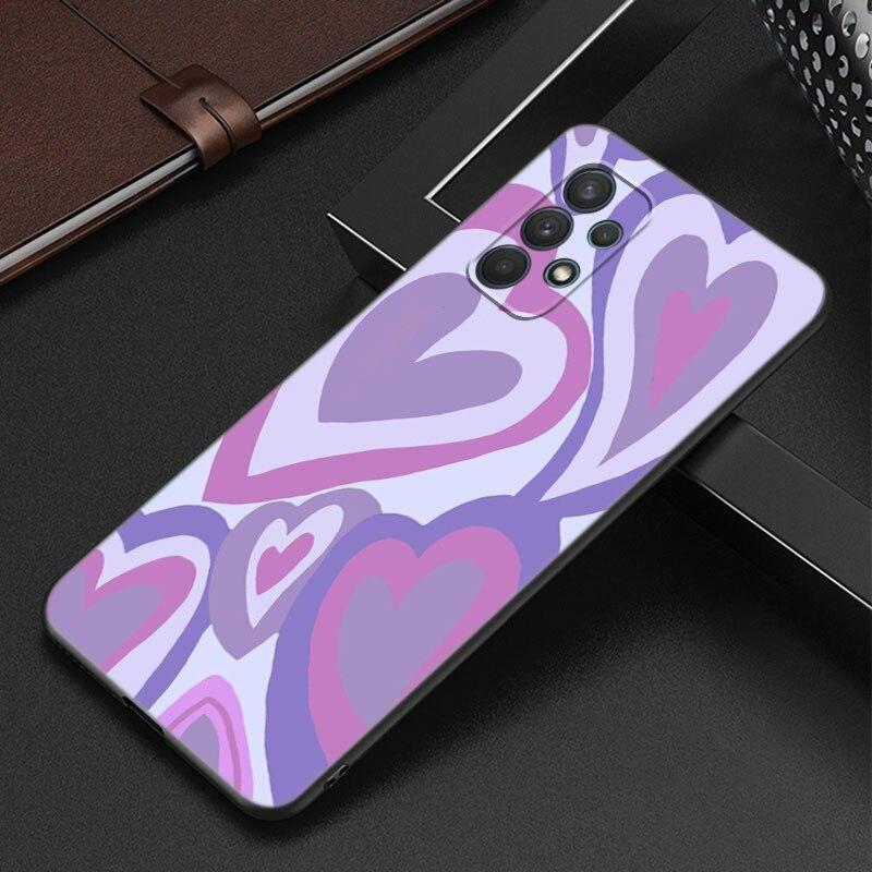 Чехол с узором в виде фиолетового сердца и вихря для Samsung Galaxy A12 A22 A31 A32 A50 A51 A70 A71 A72 A11 A21S A02S A10S A20S A30S A52 S 5G