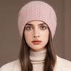 New Style Winter Women Hat Decorate Beanie Hat Simple Design Rabbit Fur Blend Warm Winter Cap Y2K Female Outdoor Knitted Hat