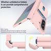 Z Fold7 Fashion Insert Card Pocket Dopamine Matte Phone Case for For Samsung Galaxy Z Fold 7 Screen Full Protector 2in1 Hinge Cover