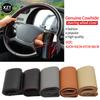 Hot Sale 42cm 45cm 47cm 50CM Car Truck Steering Wheel Cover Truck Bus DIY Handmade Genuine Leather Steering Wheel Cover