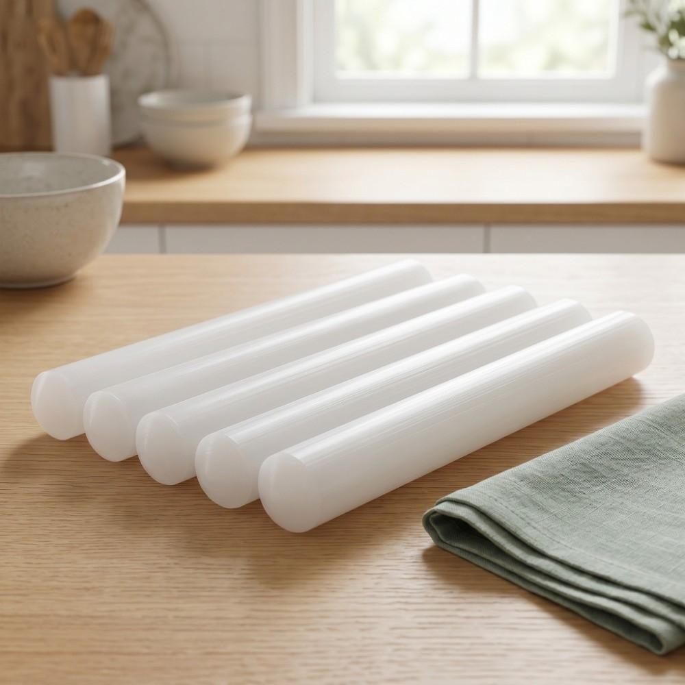 5pcs Solid Dough Roller Non-Stick Nonstick Dough Roller Easy Clean Fondant Rolling Pin Bakery