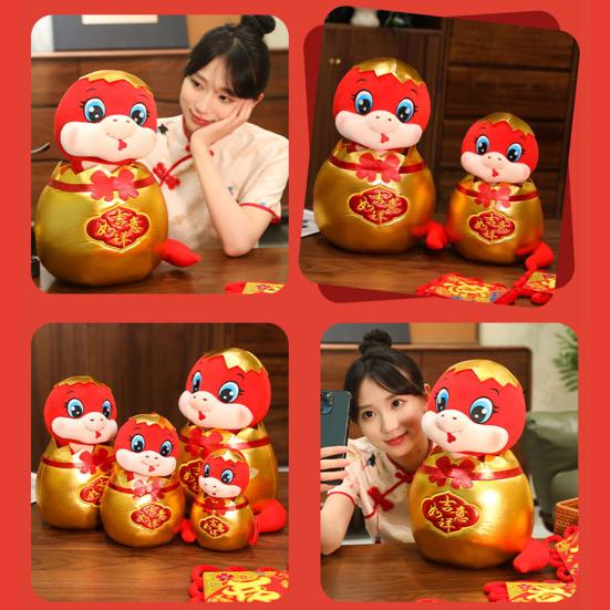 Змея плюшевая 2025 год змеи плюшевая игрушка в китайском стиле мягкая игрушка