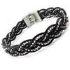 Les Trésors De Lily [J0807] - Mixed Bracelet 'Peaceful' Black / Steel - 17 Mm