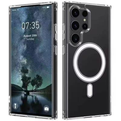Прозрачный Минималистичный Акриловый Чехол для Magsafe для Samsung Galaxy S26 Ultra Edge Магнитная Беспроводная Зарядка Ударопрочный Чехол
