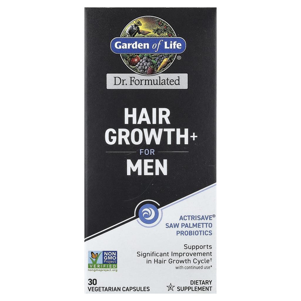 Garden of Life Men's Hair Growth+, 30 Veggie Capsules