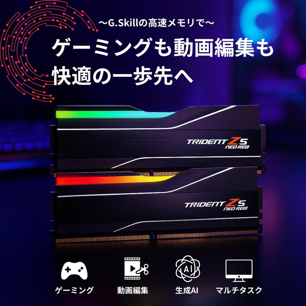 Комплект памяти DDR5 32 ГБ x с эксклюзивной наклейкой OVERCLOCK WORKS для Trident Z5 Neo RGB G.Skill DDR5-6400 (2 16 ГБ) F5-6400J3039G16GX2-TZ5NR