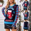 Women's Fashion Red Santa Claus Long Sleeve Round Neck Sweater