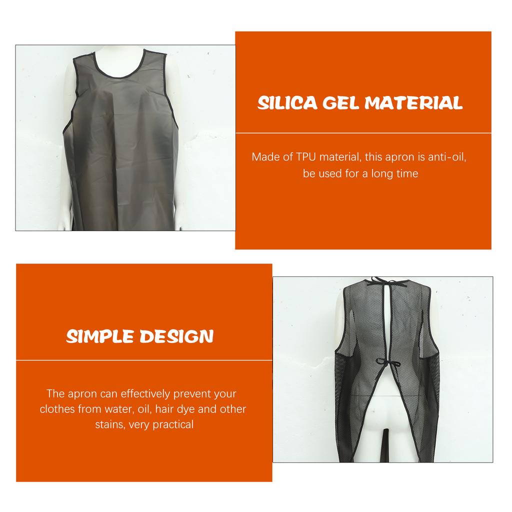 1pc Waterproof Tpu Apron For Barber Haircut Stylist Oil Resistant Reusable Cooking Baking Cleaning Workwear Apron