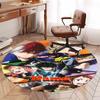 Custom Name My Hero Academia Printed Round Rug Carpet Chair Rug Area Rug Entryway Doormats,for Office Chair Living Room Bedroom Kitchen Room.