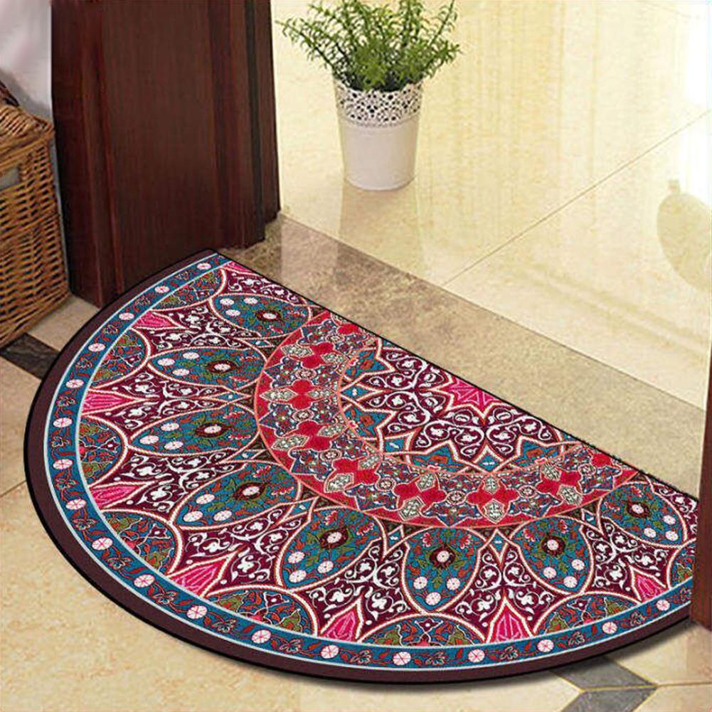Противоскользящий напольный коврик, полукруглые ковры, ковер для спальни в стиле бохо, полукруглые коврики для ванной комнаты, домашний коврик